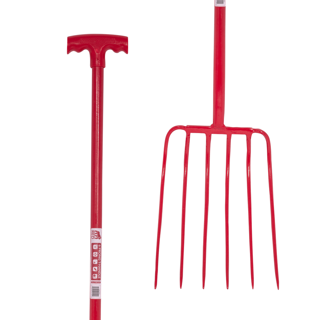 6 Prong Manure Fork with T Handle - BBQ DXB