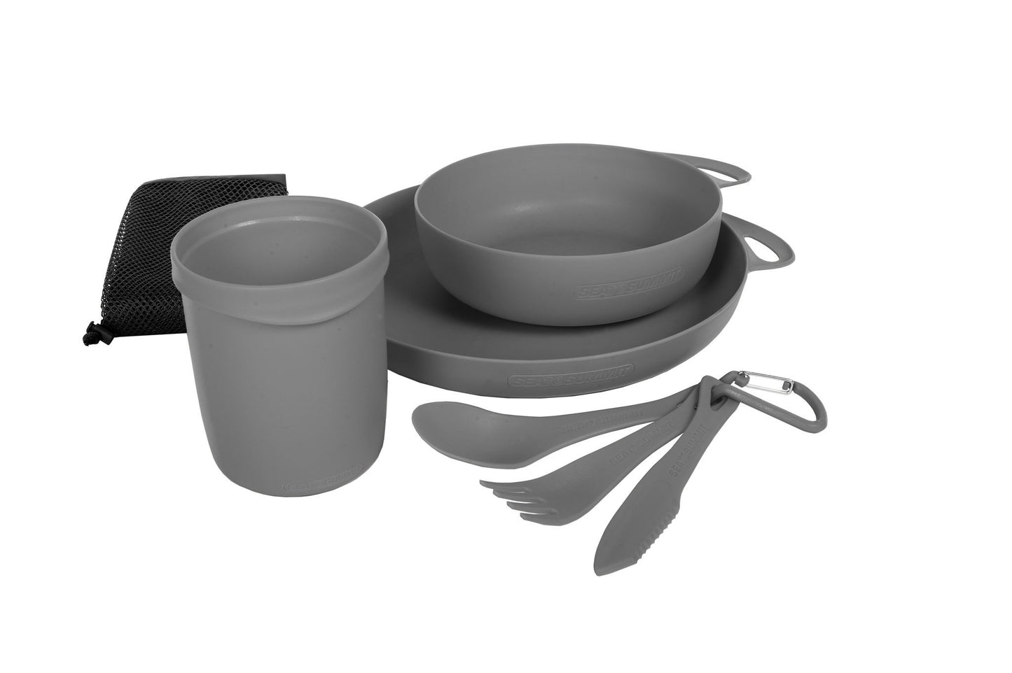 S2S Delta Camp Set (Bowl, Plate, Mug, Cutlery) Grey - BBQ DXB