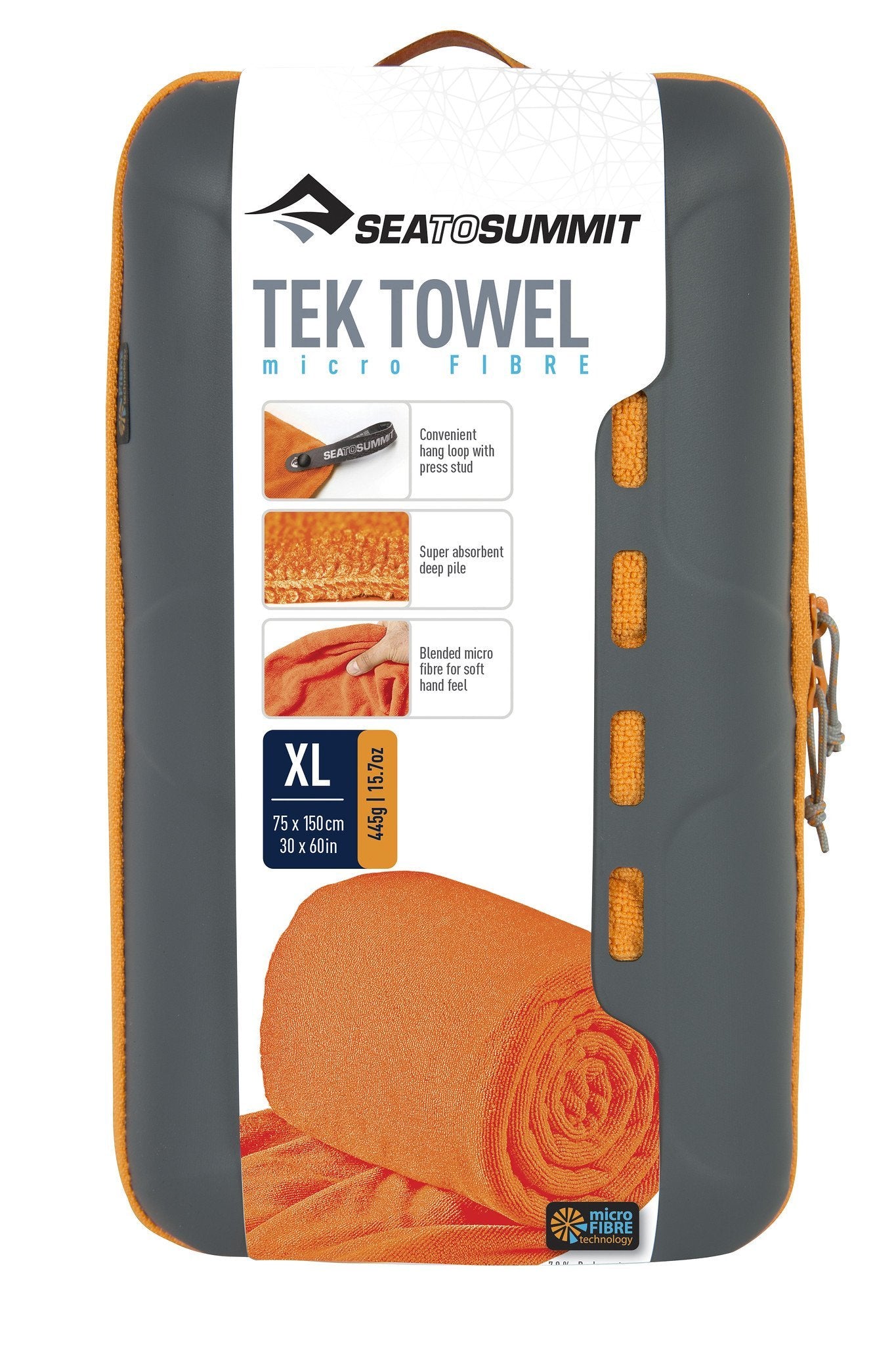 S2S Tek Towel XL Orange 75cm x 150cm - BBQ DXB
